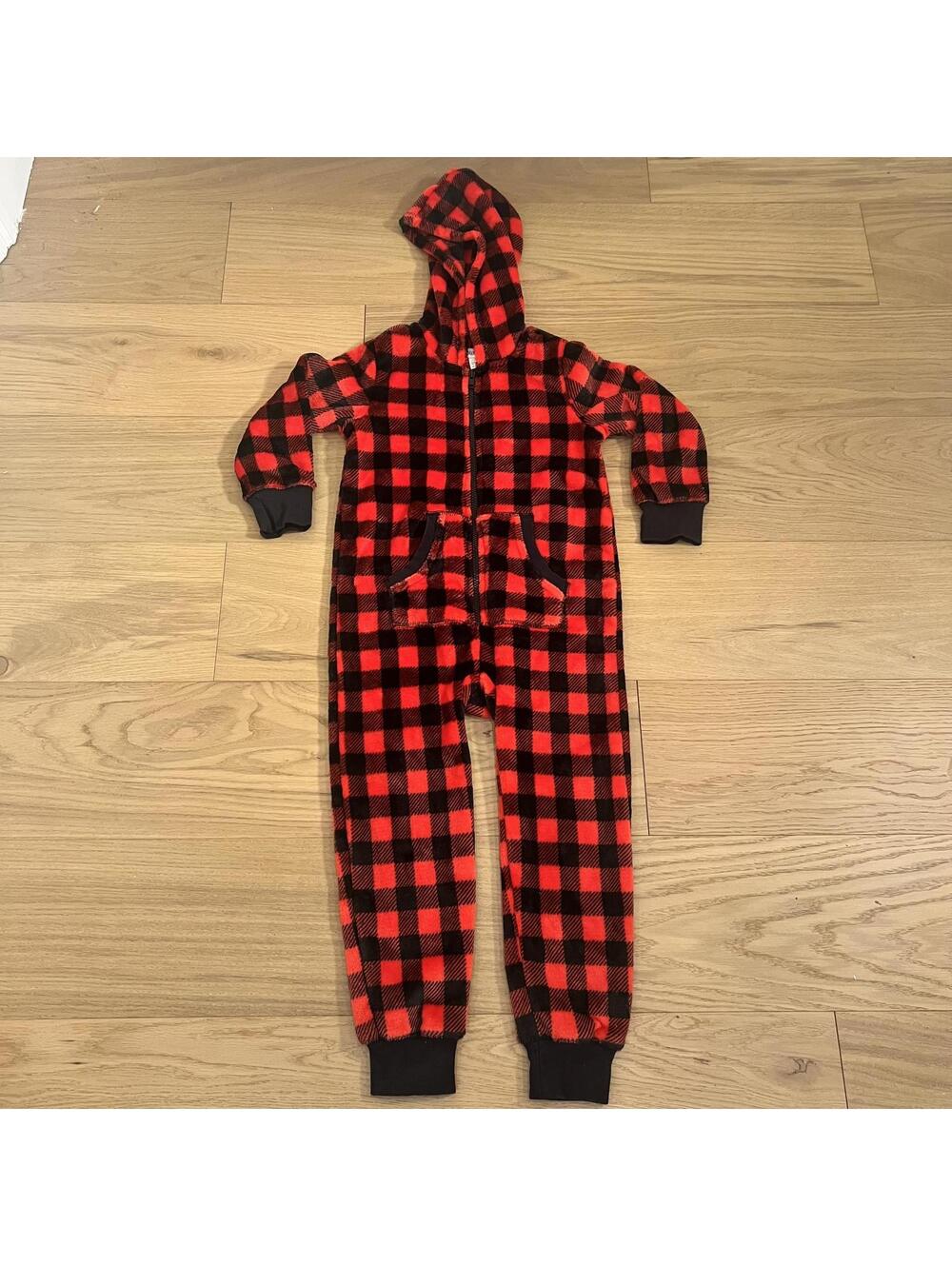 Little Blue House Buffalo Plaid Fleece One-Piece Kids Size 6